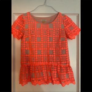 Leifsdottier neon peplum top